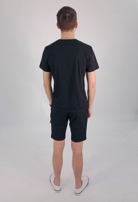 Костюм чорний футболка та шорти з накладною кишенею