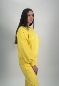 Костюм двонитка жовтий (світшот та штани на манжеті)