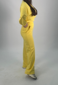 Костюм двонитка жовтий (світшот та штани палаццо)