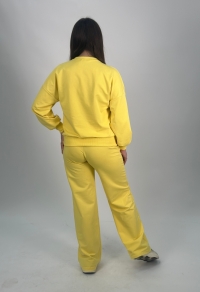 Костюм двонитка жовтий (світшот та штани палаццо)