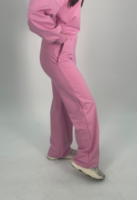 Костюм двонитка рожевий (світшот та штани плаццо)