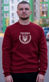 Світшот тринитка преміум "Україна, шеврон у вінку"