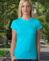 Бірюзова жіноча однотонна футболка Standart