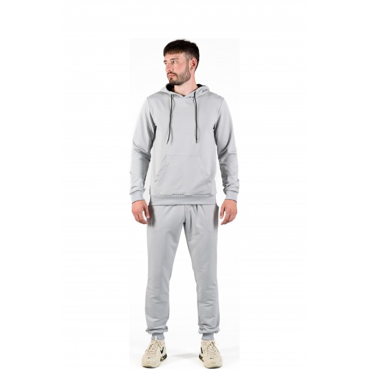 Костюм двонитка з капюшоном цемент(кенгуру + штани) S-XL