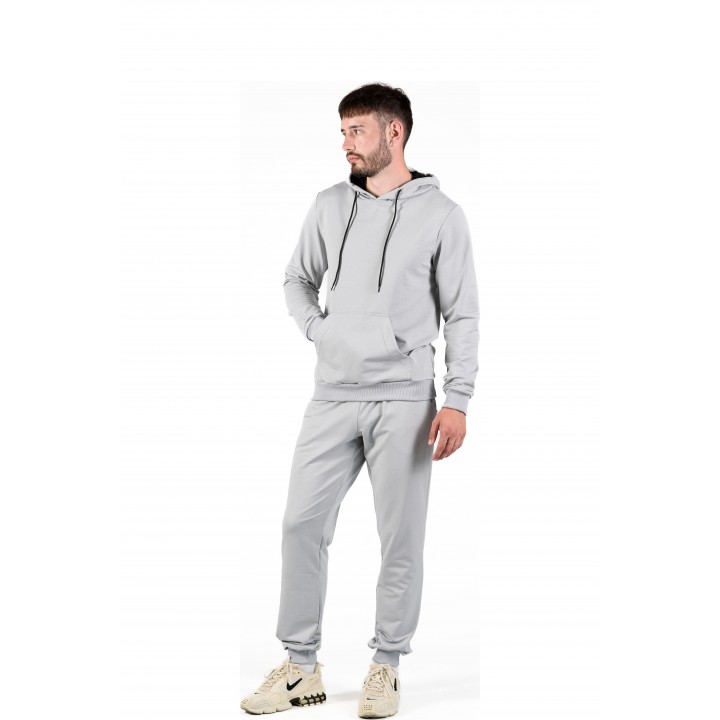 Костюм двонитка з капюшоном цемент(кенгуру + штани) S-XL