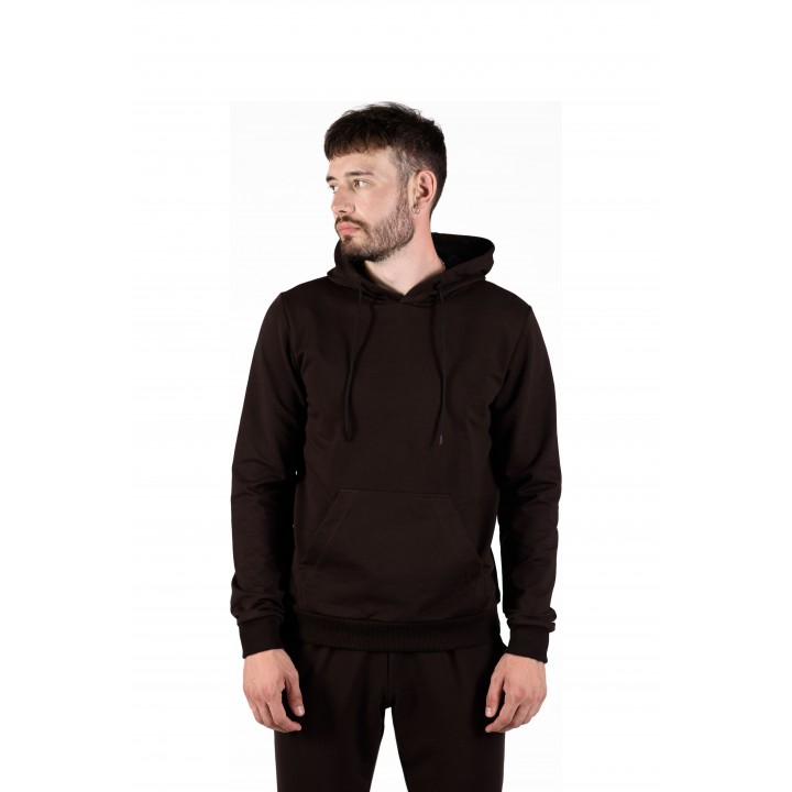 Костюм двонитка з капюшоном темно-коричневий(кенгуру + штани) S-XL