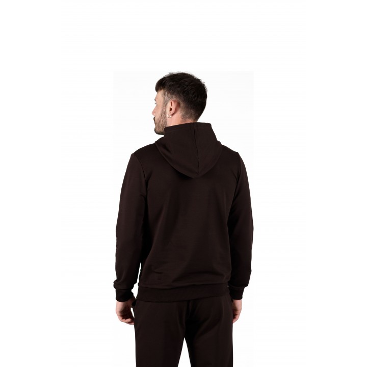 Костюм двонитка з капюшоном темно-коричневий(кенгуру + штани) S-XL