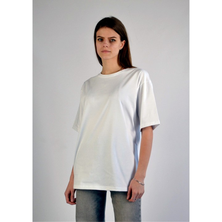 Футболка жіноча оверсайз біла S-XL