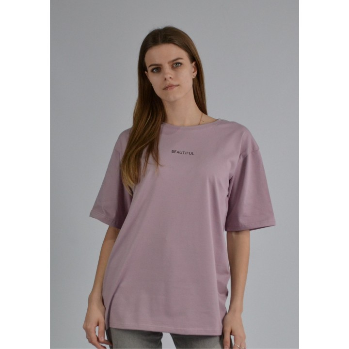 Футболка жіноча оверсайз з принтом beautiful S-XL