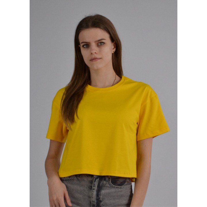 Кроп топ преміум жовтий S-XL