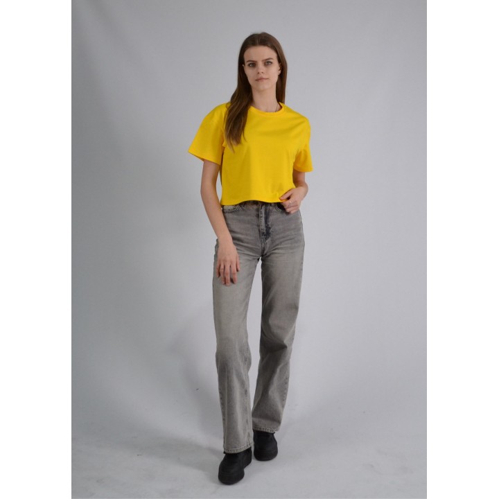 Кроп топ преміум жовтий S-XL