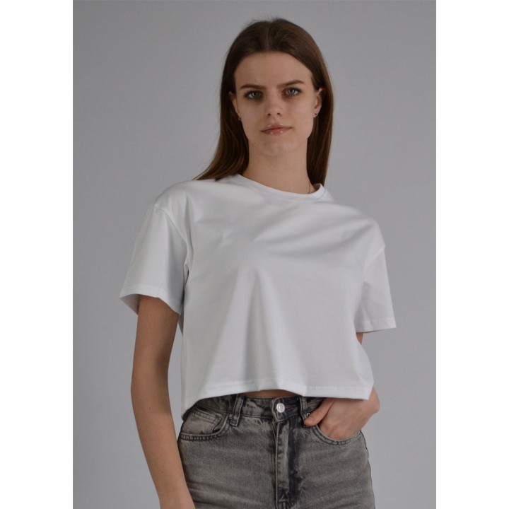 Кроп топ преміум білий S-XL