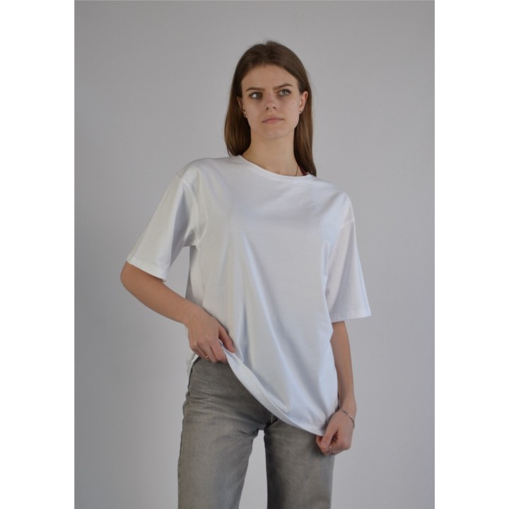 Футболка жіноча оверсайз біла S-XL