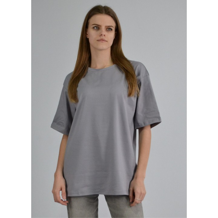Футболка жіноча оверсайз цемент S-XL