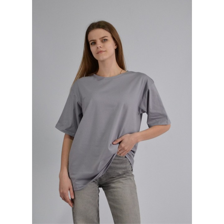 Футболка жіноча оверсайз цемент S-XL