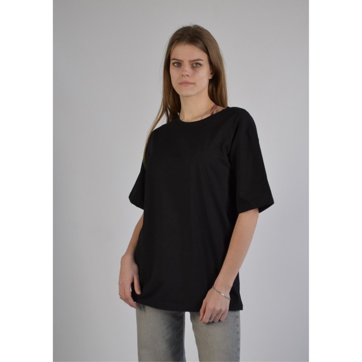 Футболка жіноча оверсайз чорна S-XL