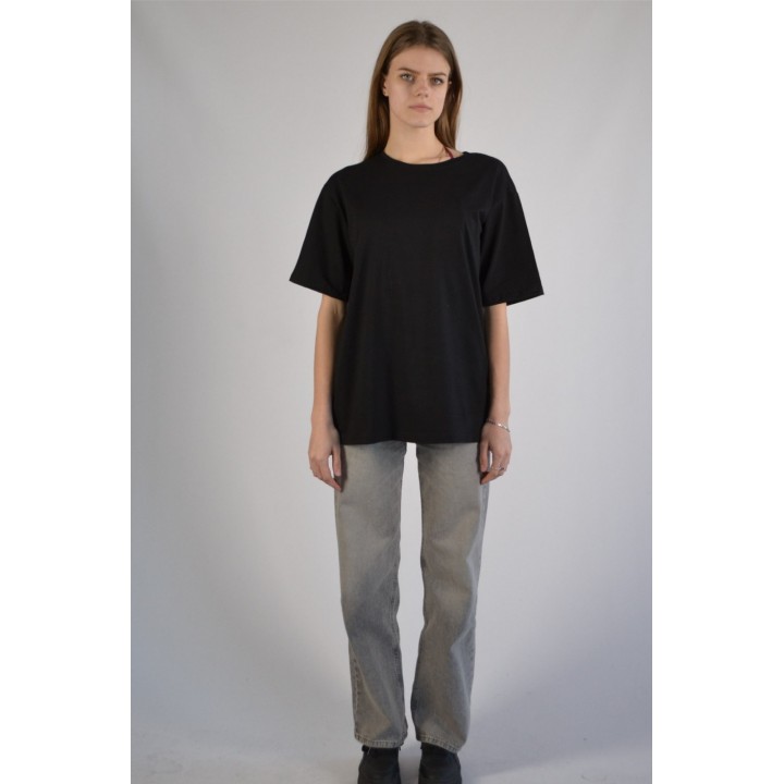 Футболка жіноча оверсайз чорна S-XL