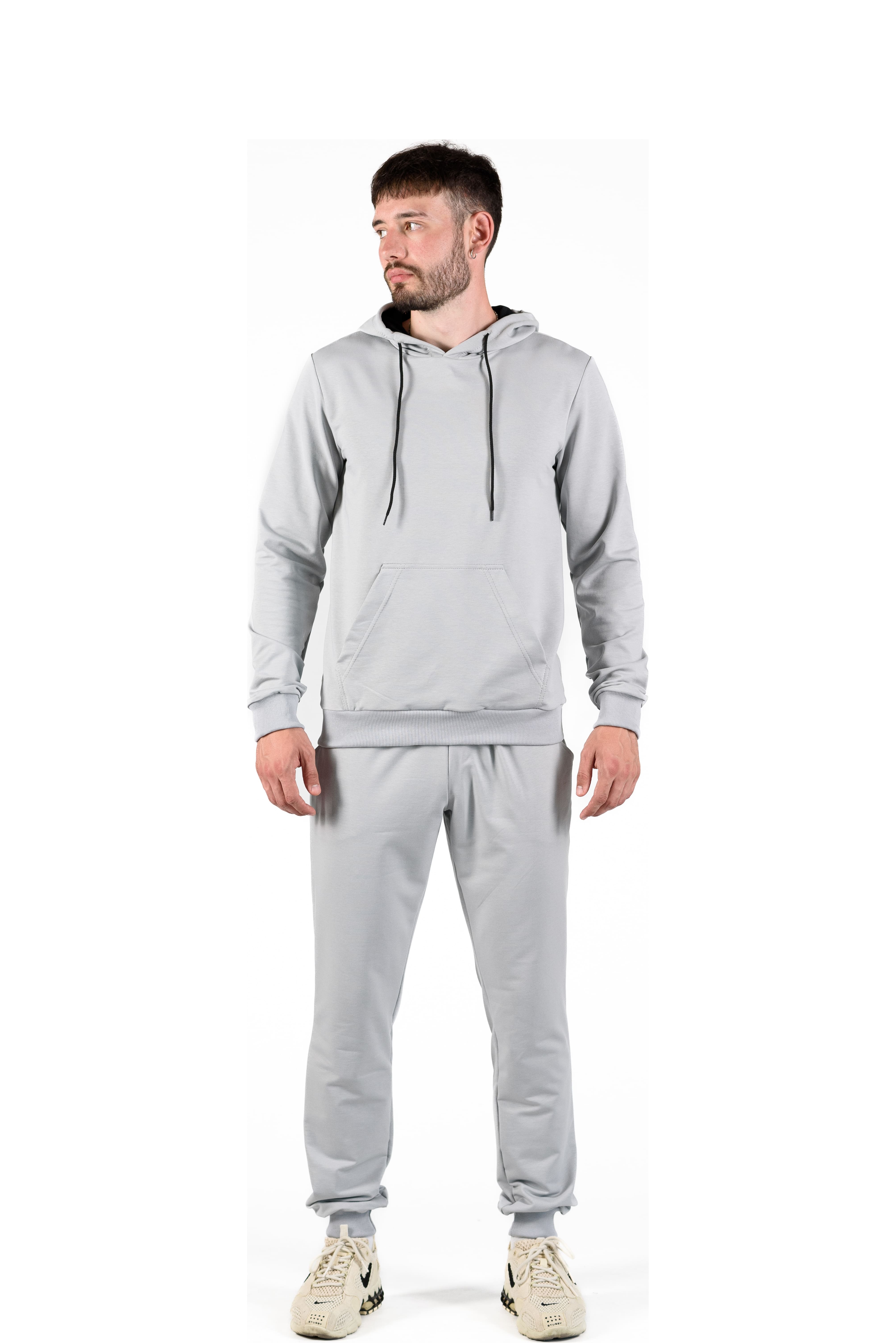 Костюм двонитка з капюшоном цемент(кенгуру + штани) S-XL