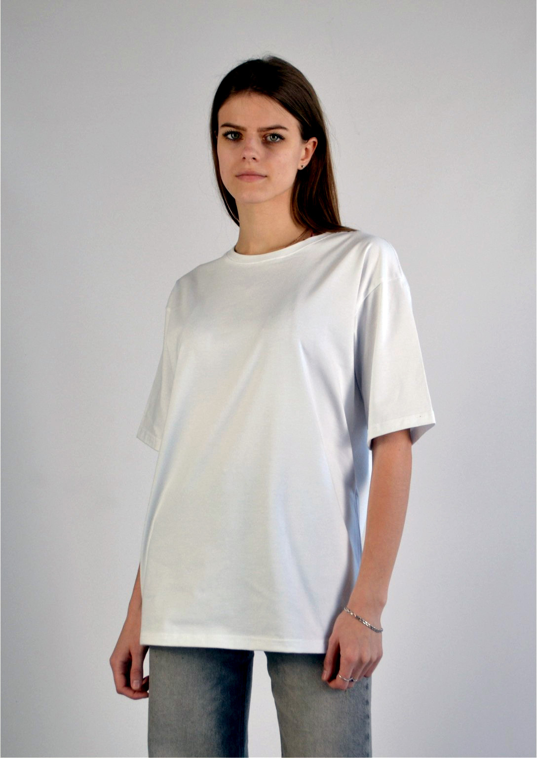 Футболка жіноча оверсайз біла S-XL